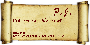 Petrovics József névjegykártya