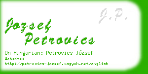 jozsef petrovics business card