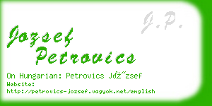 jozsef petrovics business card